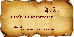 Mihály Krisztofer névjegykártya