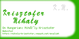 krisztofer mihaly business card